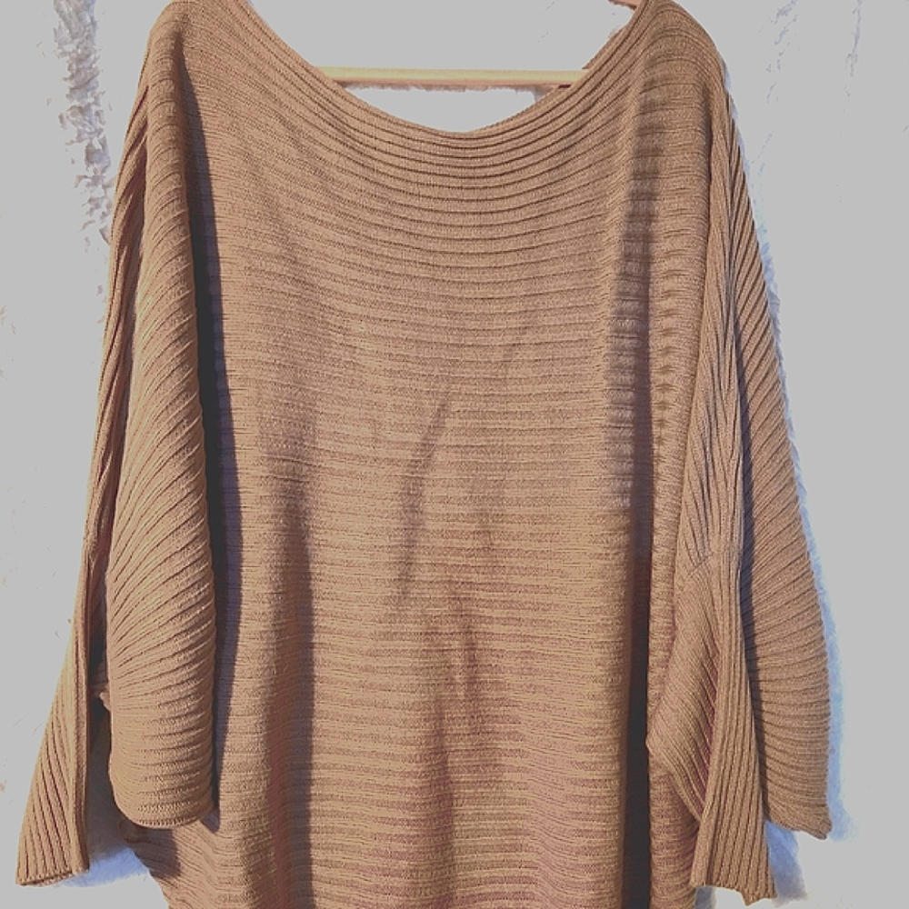 Cozy Ribbed Knit Batwing Sleeve Sweater